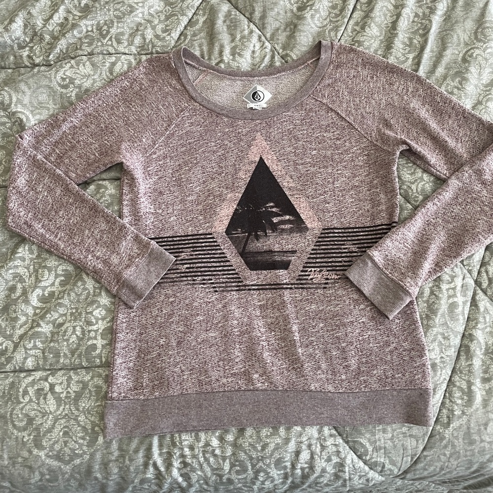 Volcom scoop neck palm tree sweatshirt